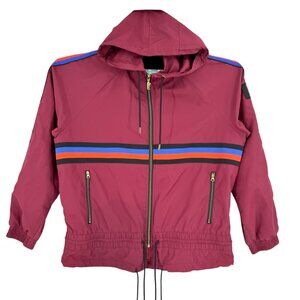 P.E Nation Women's Maroon Easy Run Hooded Tactical Jacket Size Large Zip Closure